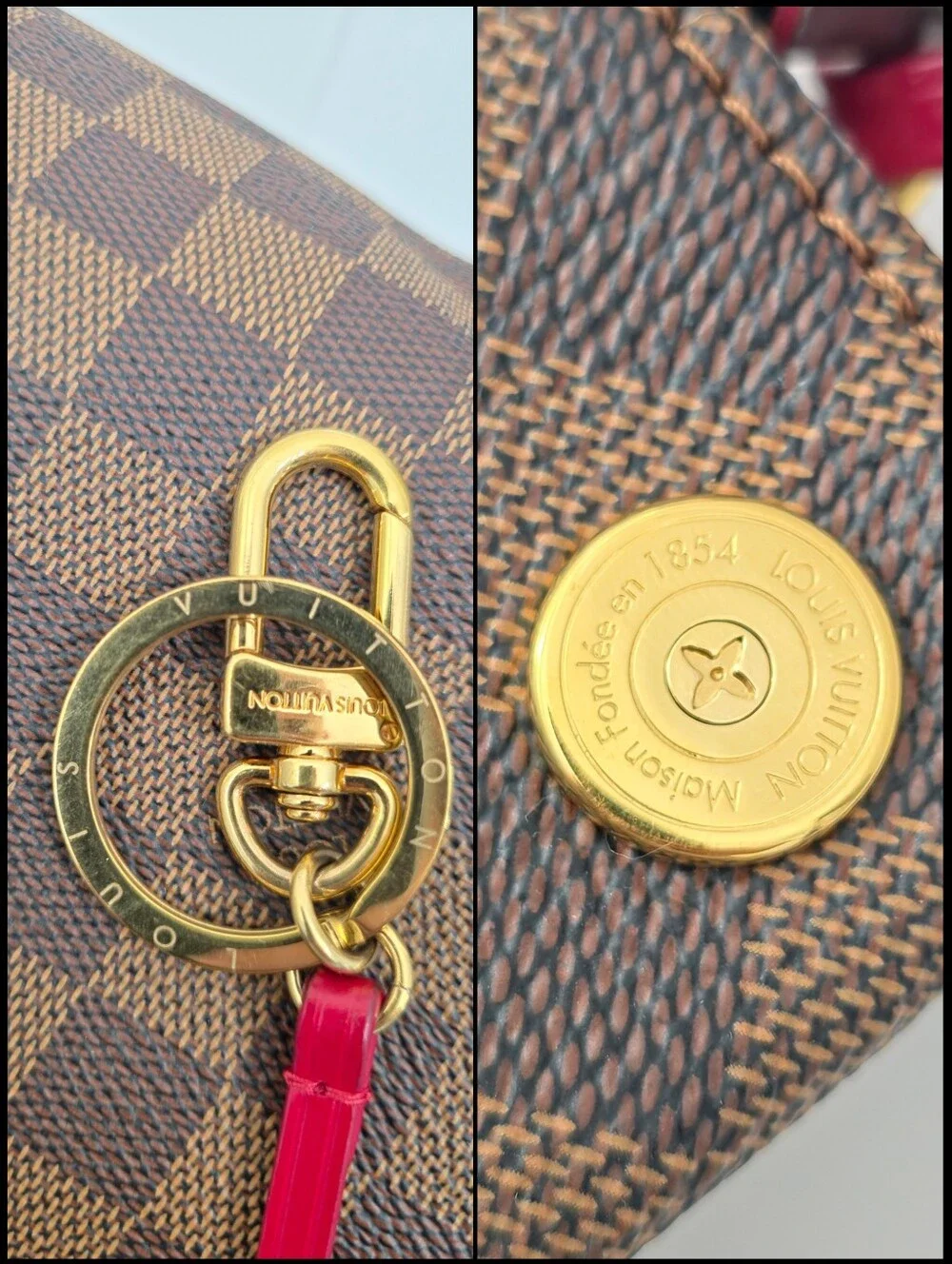 Louis Vuitton Caissa Hobo Damier Ebene Canvas Shoulder Bag